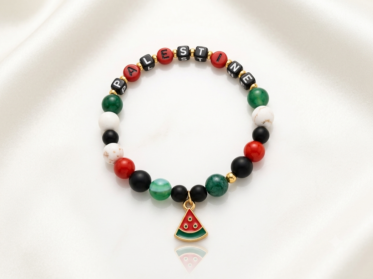 Palestinian Watermelon Charm Stretch Bracelet